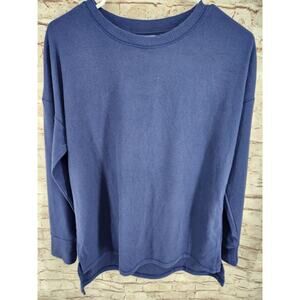 Roudelain Top Size Small NEW Blue Long Sleeve Crew Neck